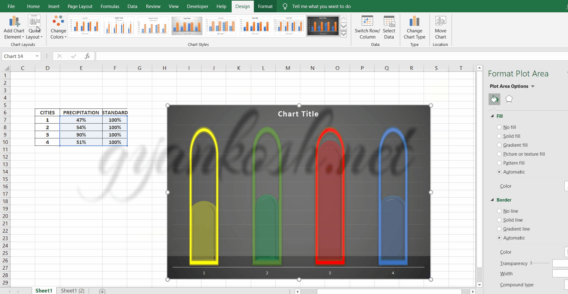 INSERTING LABELS IN THERMOMETER CHART