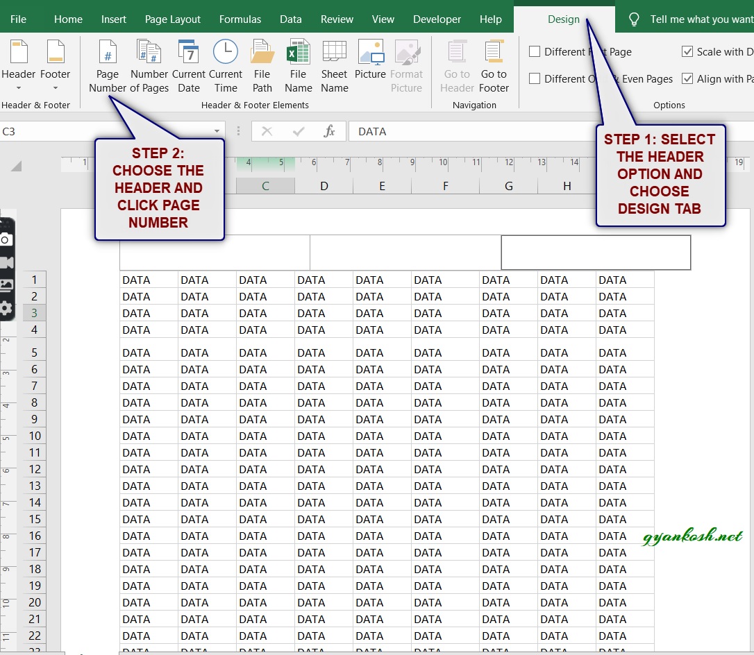 HOW TO PRINT PAGE NUMBER ALL THE PAGES IN EXCEL GyanKosh Learning 